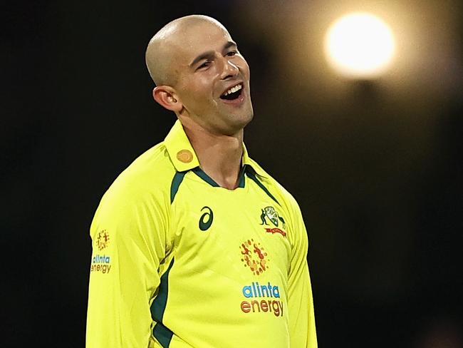 SYDNEY, AUSTRALIA - NOVEMBER 19: Ashton Agar of Australia reacts after bowling a delivery during Game 2 of the One Day International series between Australia and England at Sydney Cricket Ground on November 19, 2022 in Sydney, Australia. (Photo by Cameron Spencer/Getty Images)