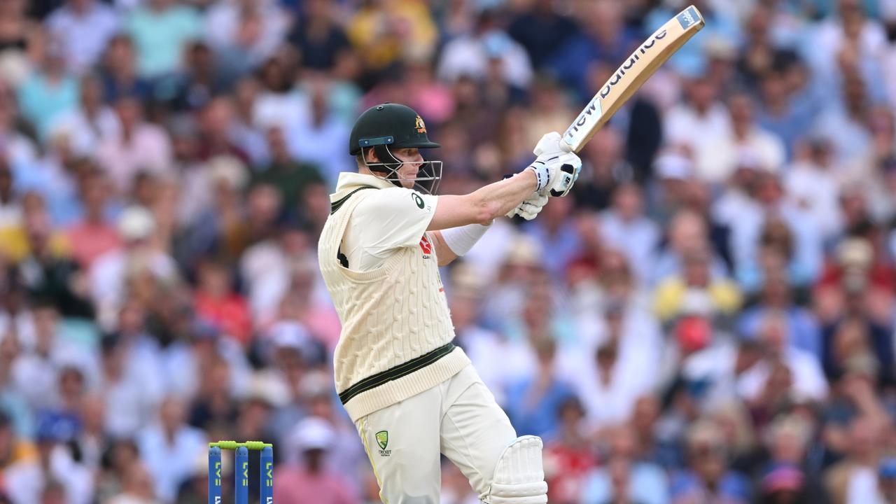 Steve Smith is unbeaten at tea. (Photo by Stu Forster/Getty Images)