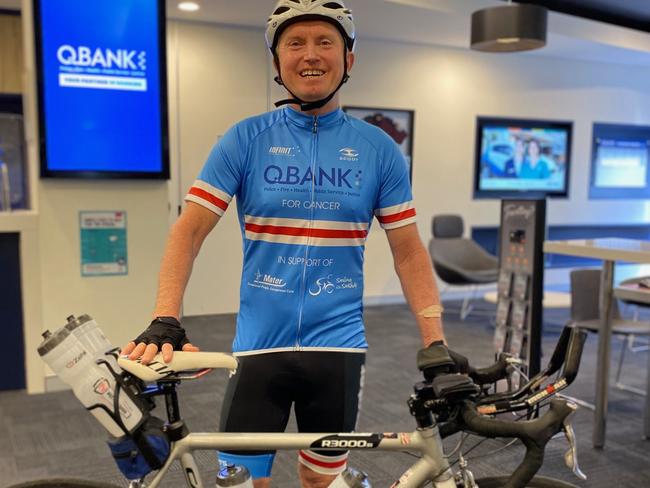 Sam Cooke is riding 2000km from Brisbane to Cairns to raise money for cancer research. He is aiming to raise $20,000 to honour his mother Gloria's memory, who lost her life to cancer. Picture courtesy of Q Bank.