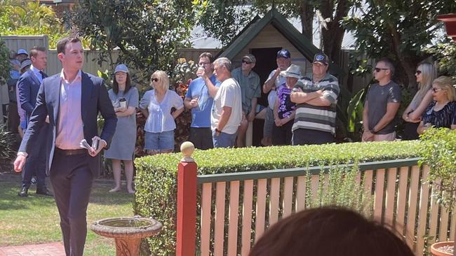 QLD REAL ESTATE: Some of the crowd at 8 Kentwell Place, Wishart.