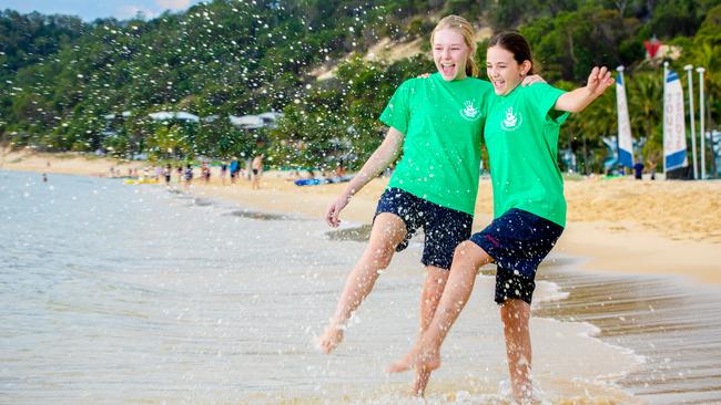 EcoMarines Secondary Schools Ambassador Training Day at Tangalooma. Celine Buckley and Eve Young. Picture: Renae Droop/RDW Photography