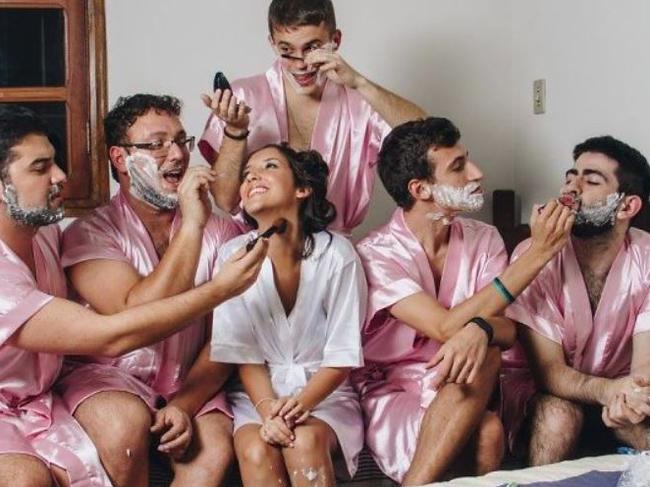 Woman uses best guy mates as her bridesmaids