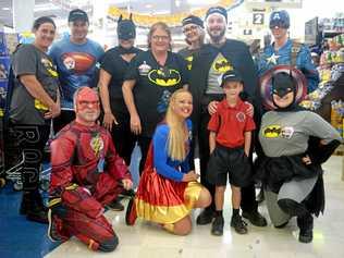 Glenmore Drakes superheroes: (back row) Chantelle Cooke, Scott Perel, Natalie Kluver, Carolyn Semple, Jasmine Rower, Matthew Hooper, Tyler Wessling, and (bottom) Jeff Nunn, Jocelyn Hare and Erin Marsh with 7 year old Kane Jones. Picture: Jann Houley