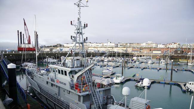 A UK Border Force cutter berths at Ramsgate Harbour on December 30. The harbour may have to take ferries and cargo ships in the event of a hard Brexit. Picture: Christopher Furlong/Getty Images