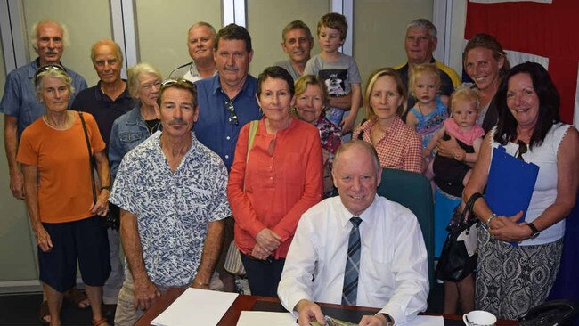 Mullaway community members meet former Coffs Harbour MP Andrew Fraser in 2015 to voice concerns over inadequate drainage in the town.