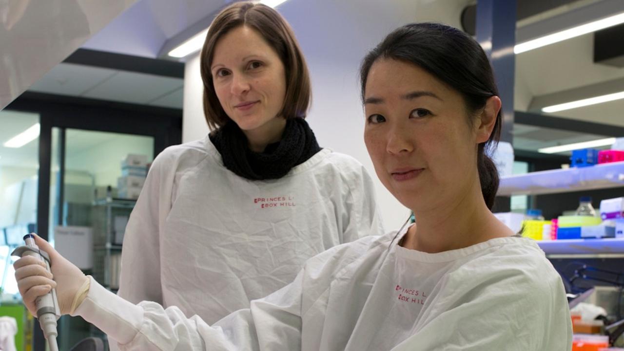 Researcher Clare Slaney (R) and research assistant Bianca von Scheidt (L). Picture: NBCF