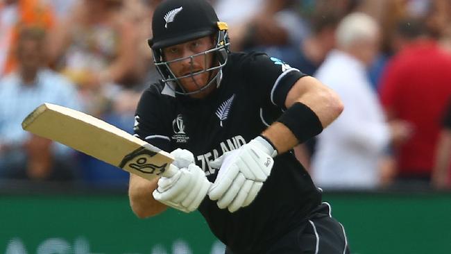 Martin Guptill in action as New Zealand chase down Sri Lanka to win their opening World Cup encounter. Picture: Geoff Caddick// AFP