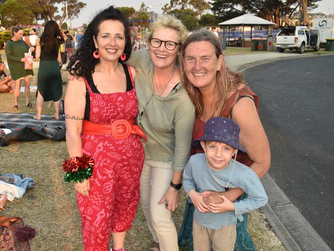 Mandy Siegel, Bern Carroll, Stacey Shine and Ernie at the San Remo Christmas Carols at the foreshore on Friday, December 20, 2024. Picture: Jack Colantuono