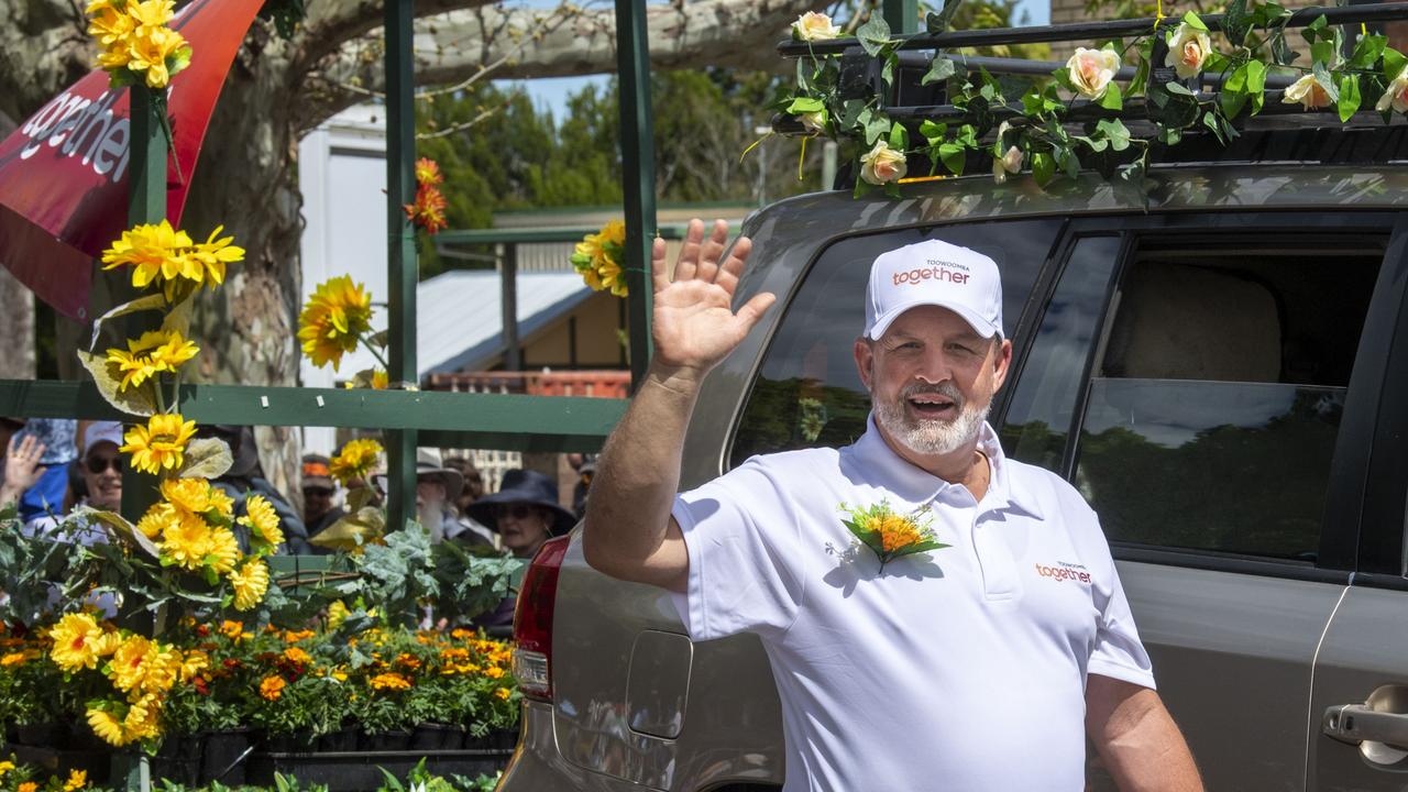 Tony Rehn. Toowoomba Together Incorporated float in the Grand Central Floral Parade. Saturday, September 17, 2022. Picture: Nev Madsen.