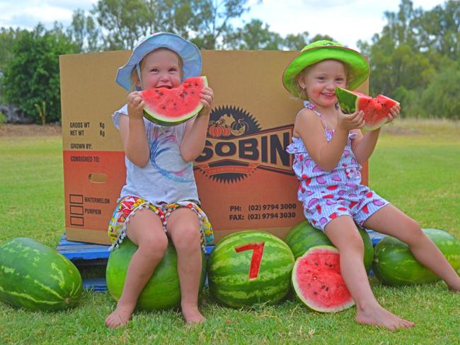 Chinchilla News front page Nylah Horswood, Peyton Davies and Hudson Holland are counting down the days to Melon Fest.