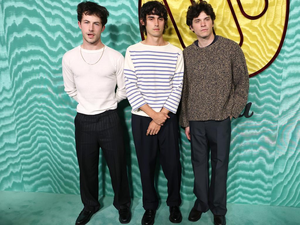 Wallows band members Dylan Minnette, Cole Preston, and Braeden Lemasters. Picture: David Livingston/Getty Images