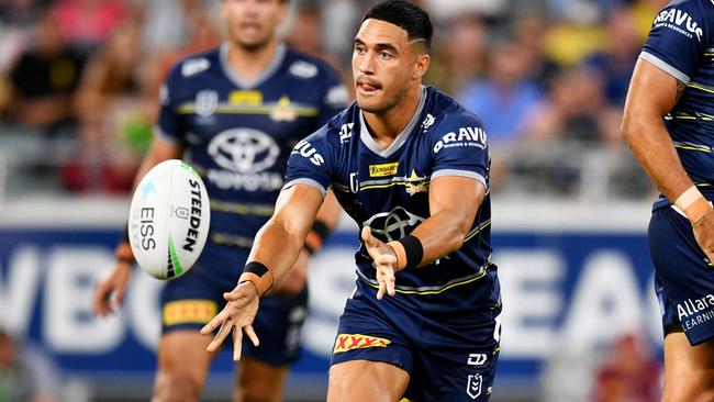 Valentine Holmes . NRL; North Queensland Cowboys Vs Brisbane Broncos at Queensland Country Bank Stadium, Townsville. Picture: Alix Sweeney