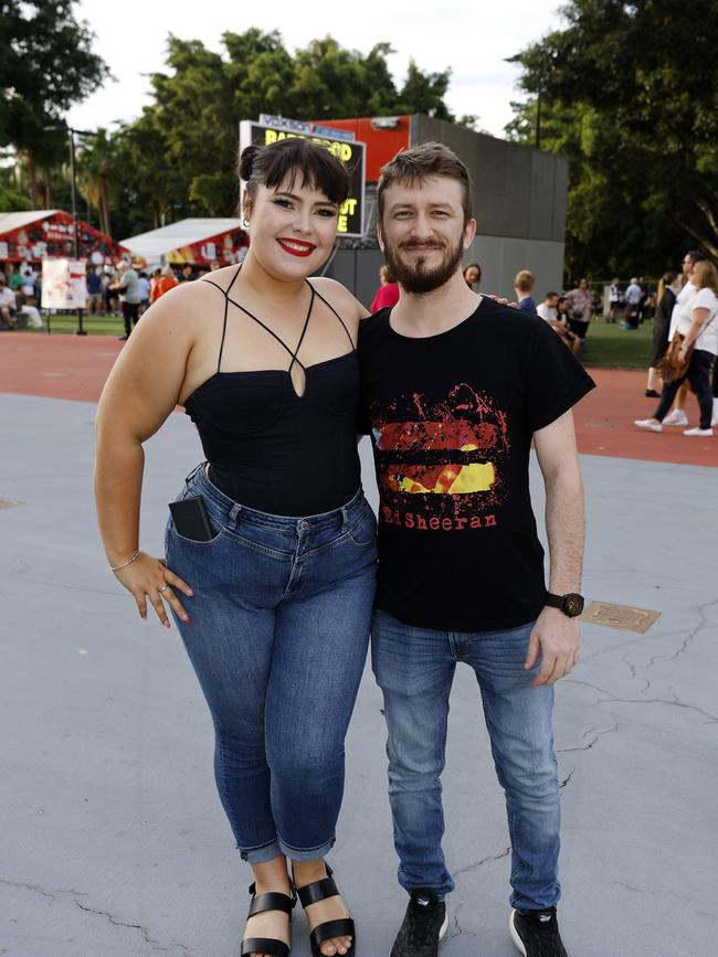 Alicia Ticehurst and Henry Vooren at the Ed Sheeran concert at Suncorp Stadium. Picture: Josh Woning