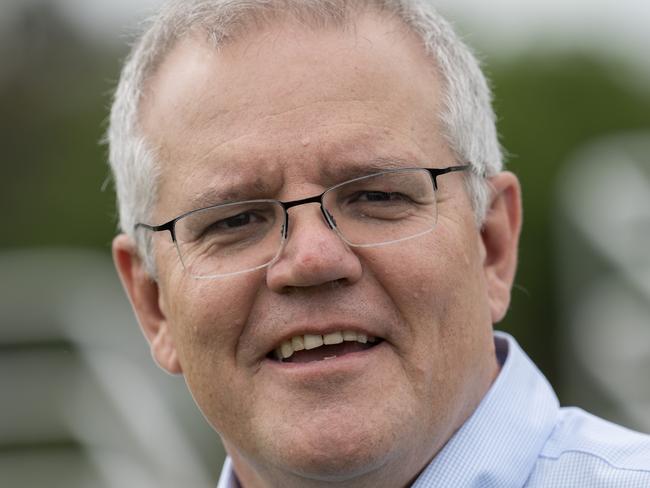 CANBERRA, AUSTRALIA - NewsWire Photos NOVEMBER 28th, 2021: Prime Minister of Australia Scott Morrison introduces new "anti-troll" social media legislation at Kambah District Playing Fields, Canberra. Picture : NCA NewsWire / Martin Ollman