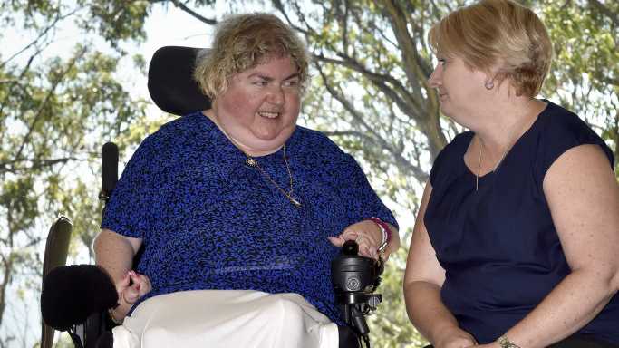 Sharon Boyce (left) with Coralee O'Rourke MP who is in Toowoomba for discussion regarding NDIS. January 24, 2017. Picture: Bev Lacey