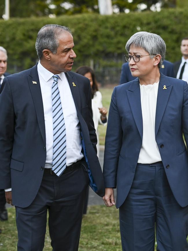 Penny Wong and Israeli ambassador Amir Maimon