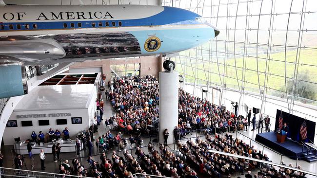 Florida Governor Ron DeSantis speaks about his new book at the Ronald Reagan Presidential Library. Picture: Getty