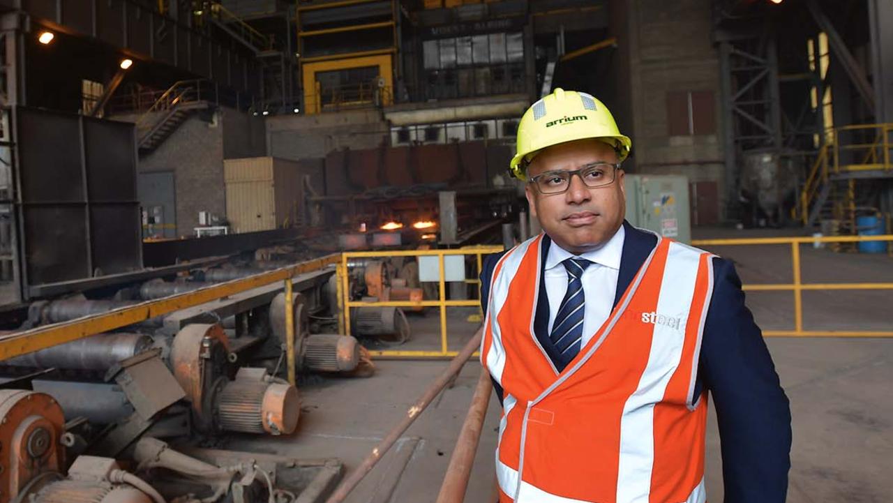 British industrialist Sanjeev Gupta at the Whyalla steelworks.