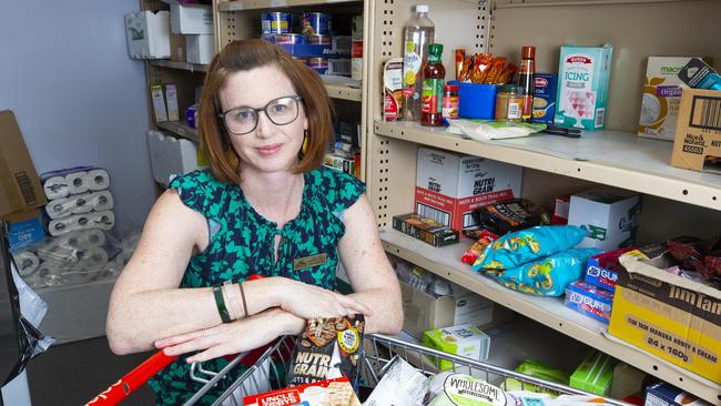 Gillian Marshall - Pierce is the co-manager of the Logan East Community Neighborhood Centre. The centre will be having the pantry shelves replaced soon. Picture: Renae Droop