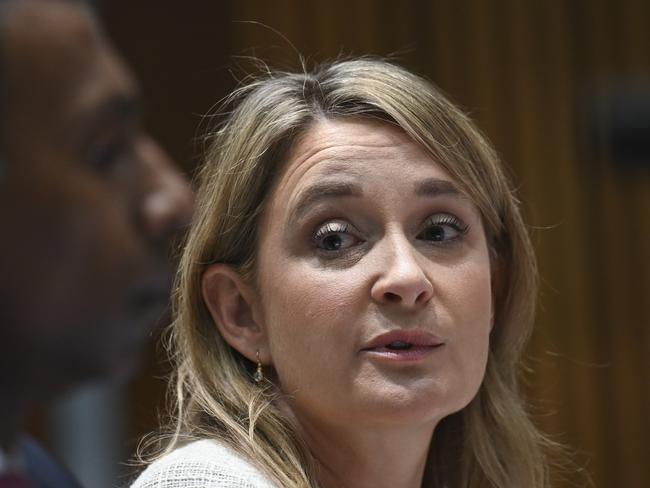 CANBERRA, AUSTRALIA, NewsWire Photos. NOVEMBER 17, 2023: Optus CEO Kelly Bayer Rosmarin appears before Senate inquiry following the November 8 outage, at Parliament House in Canberra. Picture: NCA NewsWire / Martin Ollman