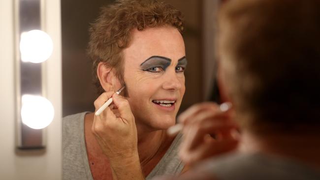 Craig McLachlan in his dressing room for the Behind the scenes feature of the Rocky Horror stage show at the Adelaide Festival Centre in 2017. Picture: Calum Robertson