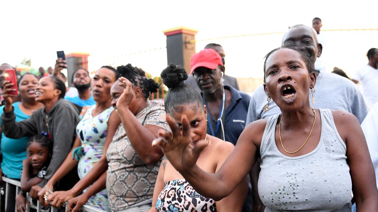 People protest the visit of the Duke and Duchess of Cambridge in Kingston, Jamaica, on March 22, 2022. Picture: Ricardo Makyn/AFP