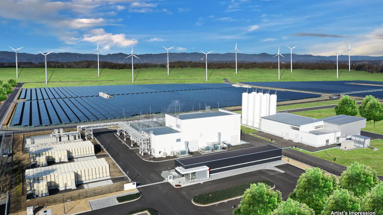 An artist’s impression of the $593m hydrogen power station. Image: Supplied