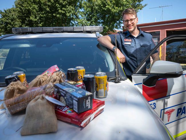 03-01-2025 Bellarine and Swan Bay Team Manager Adam Miller experienced a heartwarming act of generosity on Christmas Eve while shopping for snacks and treats for his paramedic colleagues working over the holiday when an unknown man paid for the groceries at the self-serve checkout. Picture: Brad Fleet