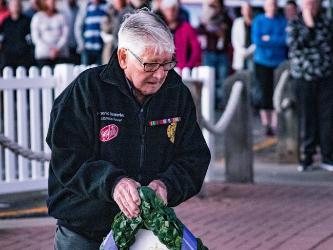 John Atkinson at the 2023 Dawn Service in Port Broughton. Picture: Tim Davies from Clare Media