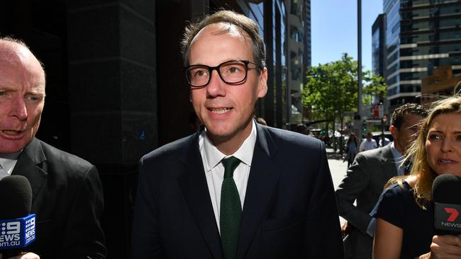 ASIC chair James Shipton leaving the banking royal commission hearings last November. Pic: AAP