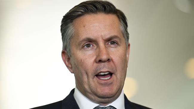 CANBERRA, AUSTRALIA  - NewsWire Photos - January 13, 2025:  Minister for Health and Aged Care Mark Butler holds a press conference at Parliament House in Canberra. Picture: NewsWire / Martin Ollman