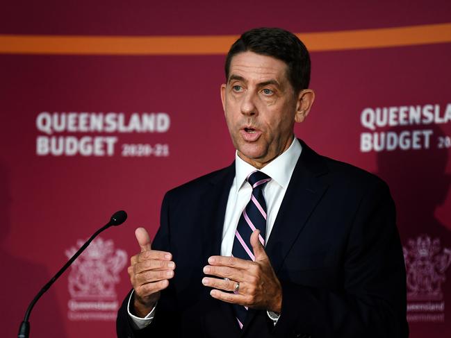 BRISBANE, AUSTRALIA - NewsWire Photos - DECEMBER 1, 2020.Queensland Treasurer Cameron Dick speaks during a press conference at the Queensland Budget lockup at Parliament House. This will be Mr Dick's first state budget. Picture: NCA NewsWire / Dan Peled