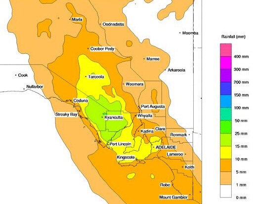 SA forecast rainfall for Friday, January 31. Supplied: BOM