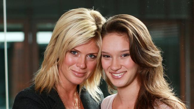 Rachel Hunter and daughter Renee Stewart.