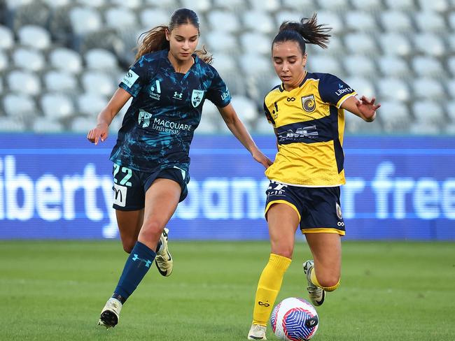 16-year-old Indiana dos Santos (left) set up the first goal perfectly. Picture: Getty Images