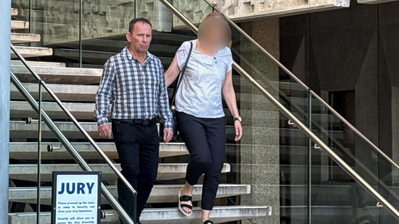 Bruce Allan Butler leaving Townsville Magistrates Court after his matters were mentioned on Thursday. Picture: Natasha Emeck
