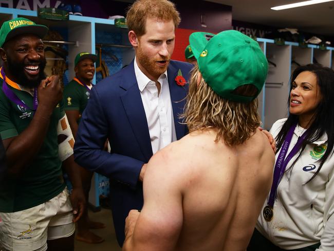 Faf de Klerk's teammates saw the funny side of his interaction with Prince Harry.