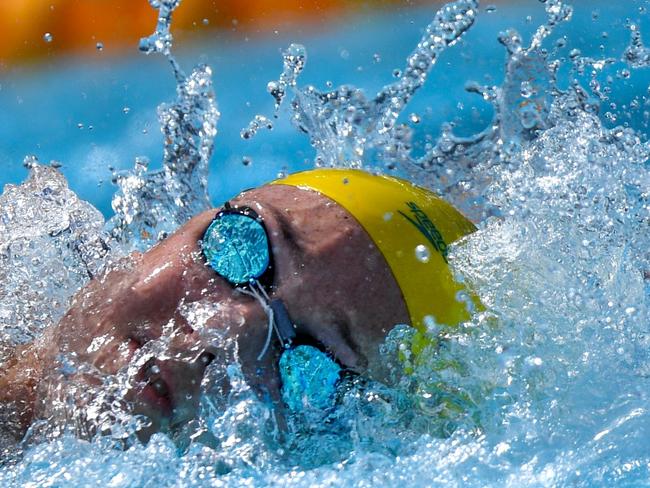 Australia's Cate Campbell competes during the women's 50m freestyle qualifiers this morning. Picture: AFP