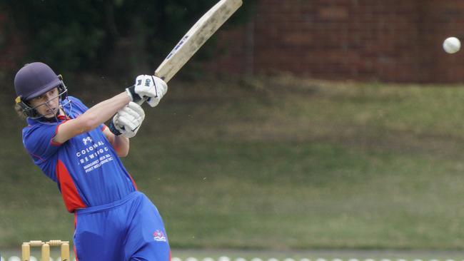 Port Melbourne opener Jake Rothnie on the attack. Picture: Valeriu Campan