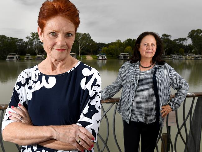 Pauline Hanson on the campaign trail in Berri with local One Nation candidate Jennifer Game. Tricia Watkinson