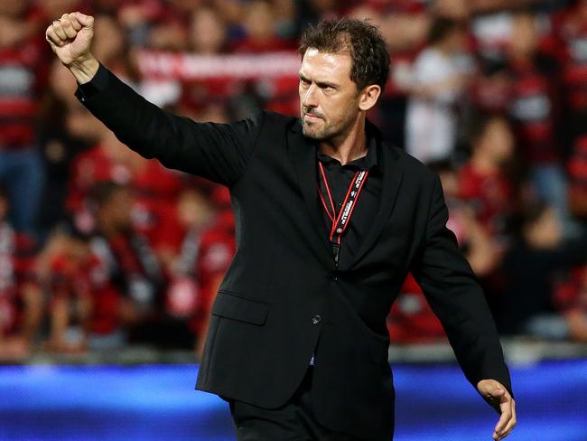 Wanderers coach Tony Popovic after the win in the ALeague game between the Western Sydney Wanderers and the Central Coast Mariners at Pirtek Stadium,Parramatta.Picture Gregg Porteous