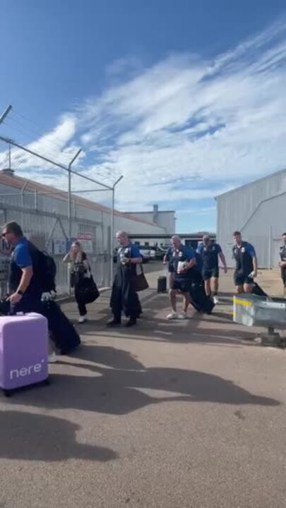 North Queensland Cowboys depart Townsville to go shark hunting