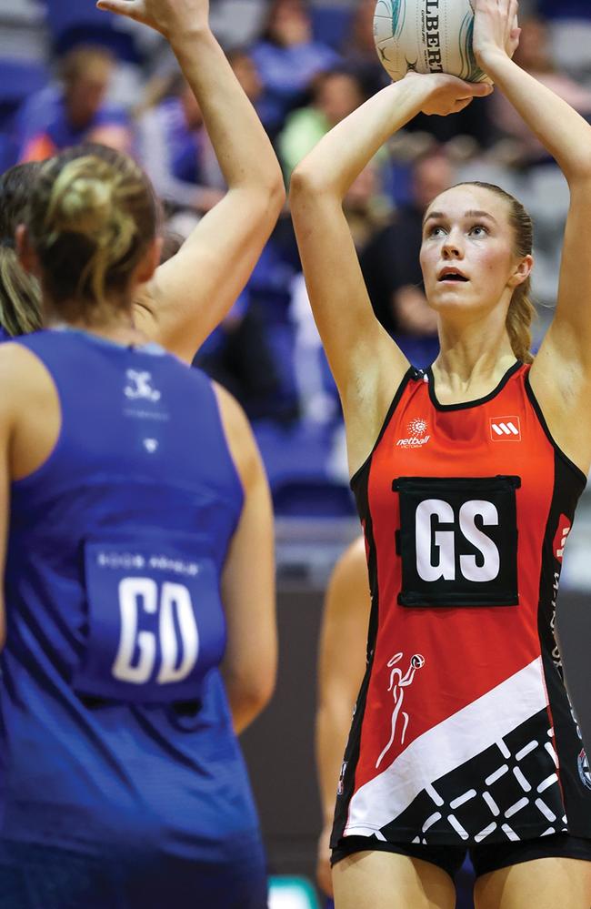 Emily Andrew was named player of the tournament at the Australian Netball Championships.