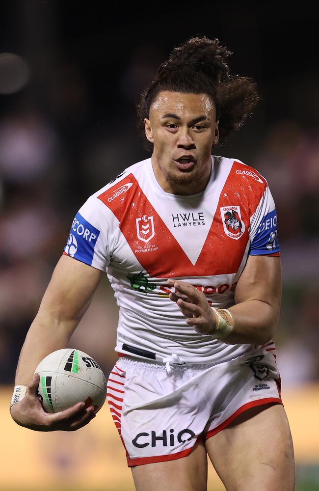 Raymond Faitala-Mariner of the Dragons was released from hospital after suffering an asthma attack. Picture: Getty Images