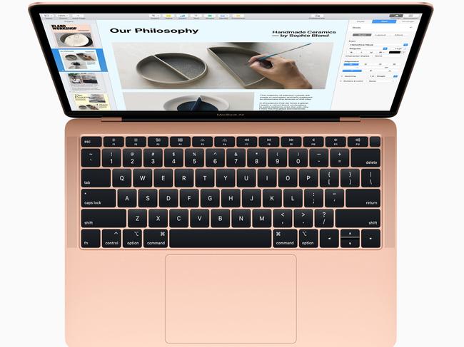 Apple's new 13-inch MacBook Air notebook features a Retina screen and redesigned keyboard.