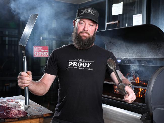 Ryan Lane owner of Proof BBQ and Booze at Windsor and Woolloongabba, upset about the latest COVID-19 lockdown and says "In hospitality consistency is key, why not in government?.", Windsor. Photographer: Liam Kidston.