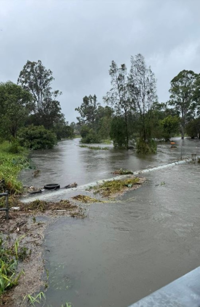 Stable Swamp Creek on March 8 during TC Alfred. Picture: Peter Russo