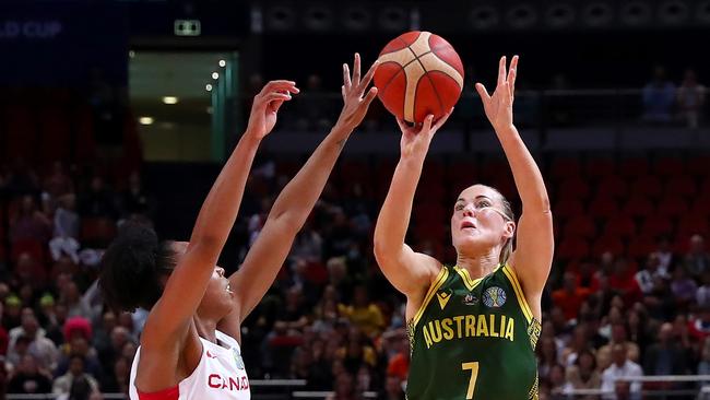 Tess Madgen wil be sidelined for the rest of the WNBL season. Picture: Kelly Defina/Getty Images