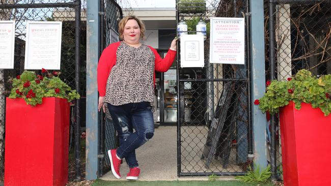 Uforic Food Cafe owner Lisa Cummins during the 2020 lockdowns. Picture: Peter Ristevski