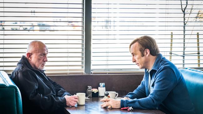 Jonathan Banks and Bob Odenkirk reprise their Breaking Bad characters in Better Call Saul.